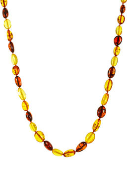 Янтарные бусы Оливка трёхцветная