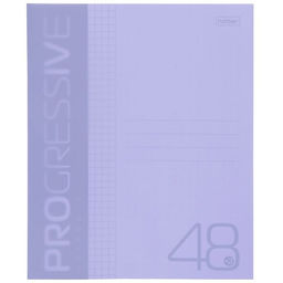 Тетрадь 48 л. А5 кл. скреп. офс. Хатбер PROGRESSIVE-Фиолетовая пластик обл.