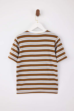 Mavi Cizgili Regular/Normal Kal?p K?sa Kollu Tok %100 Pamuk Vatkal? Orme T-Shirt TWOSS26TS00031