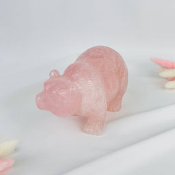 Фигурка Медведь из Розового кварца