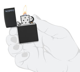 Зажигалка ZIPPO Логотип с черным матовым покрытием | Logo Black Matte 218ZL
