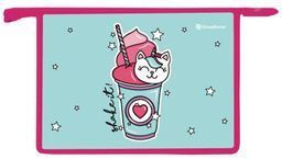 Папка для тетрадей 1 отделение А4 Schoolformat SHAKE IT голубая, молния сверху, пластик, д...