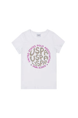 Белая футболка для девочки - U.s. polo assn фото 2