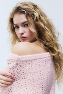 Jersey off-the-shoulder en punto pointelle - H&m фото 6