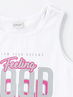Bisiklet Yaka Bask?l? K?z ?ocuk Atlet - Waikiki фото 3