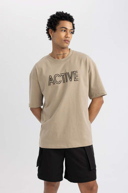 DeFactoFit Футболка Oversize с круглым вырезом и короткими рукавами с вышивкой