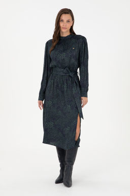 Женское темно-синее тканое платье Неожиданная скидка в корзине - U.s. polo assn фото 3