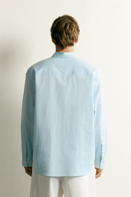 CAMISA BOXY FIT RAYAS / Verde agua - Zara фото 3