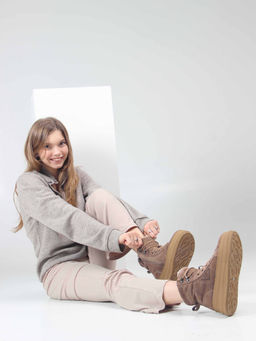 Ботинки 216.warmbr. капучино замша/Байка