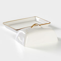 Маслёнка Magistro «Церера», 18×12 см, фарфор, белая