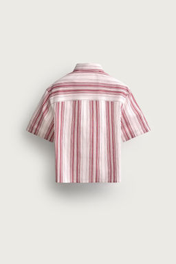 CAMISA BOXY FIT RAYAS / Rosa - Zara фото 8
