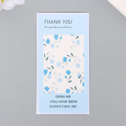 Наклейка - открытка бумага Спасибо. Васильки, набор 50 шт., 10?5 см