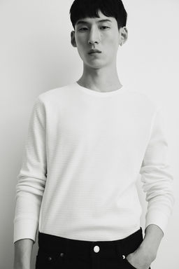 Camiseta en punto gofrado Slim Fit