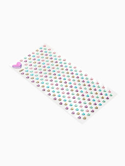 Серьги наклейки детские, пластик, любовь, сердечки, цветные