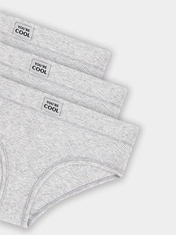 Трусы слипы женские серые в наборе, 3 шт