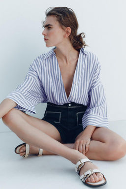 WIDE-SLEEVE LINEN BLEND SHIRT - Zara фото 29