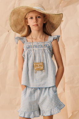 BERMUDA CUADROS BORDADOS LIMITED EDITION / Azul / Blanco - Zara фото 2