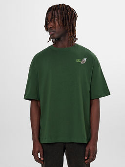 Футболка мужская зеленая с новогодним принтом