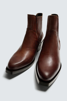 LIMITED EDITION COWBOY LEATHER BOOTS - Zara фото 6
