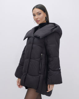 Куртка зимняя женская с большим капюшоном модная черного цвета 7739Ch - Visdeer фото 5