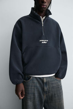 EMBROIDERED FAUX SHEARLING POUCH POCKET JACKET - Zara фото 4