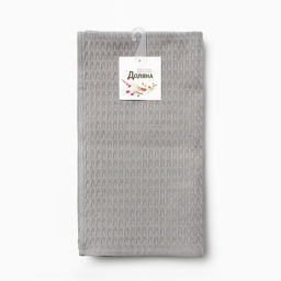 Набор кухонное полотенец Доляна тёмно-серый, 35х60см-3шт., 100% хл, вафля, 220 гр/м2  фото 7