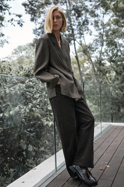OVERSIZE CHECK BLAZER WITH WOOL ZW COLLECTION - Zara фото 2