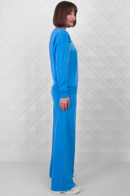 Арт.2524 Костюм с брюками женский 44-52 (5 шт) Цвет:верх-голубой,низ-голубой - Калинка фото 2