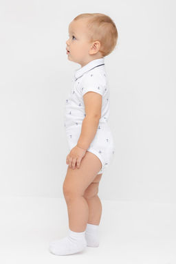 КР 6548/белый,морские якоря к568 полукомбинезон (боди) д/мал яс - Crockid фото 4