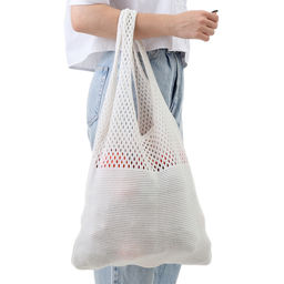 Сумка-авоська плетёная, клетка 0.5 см, белая