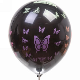 Цена за 4 шт. Воздушные шары 5 шт, 12"/25см "Бабочки" , микс