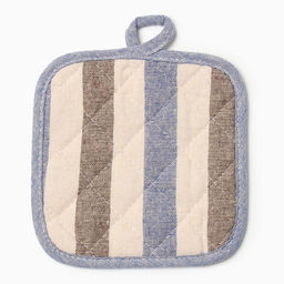 Набор кух.Доляна Полоса цв.сер/син,варежка-прих.28х17см, прихватка 17х17 50% п/э 50% хл  фото 4