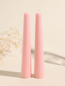 Набор свечей, 3.5х23 см, 2 шт "Башня" пыльная роза 4х9,5х25 см