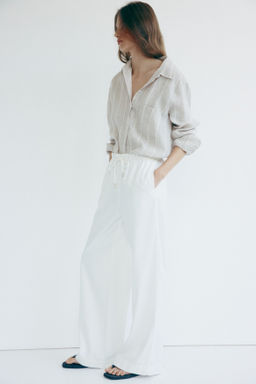 Pantal?n ancho con cintura paper bag - H&m фото 8