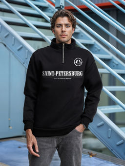 Толстовка мужская с зип-воротником "Saint Petersburg" черный