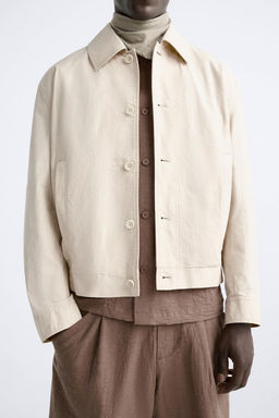 COTTON - LINEN BLEND JACKET - Zara фото 5