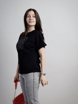 CRB wear/ CSMW 60396-22 Футболка женская,черный/Ex.Cherubino  фото 3