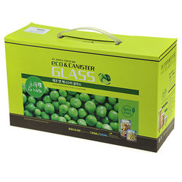 Банка для сыпучих продуктов стеклянная набор 4 штуки: 0,32л д8,5х7,3см - 2 штуки, 0,72л д8,5х15,3см - 2 штуки, пластмассовая крышка, подарочная коробка (Китай) (д/горла 7,2см д/основания 8,5см) - Домашняя мода фото 2