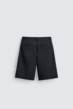 BERMUDA PLIEGUES TRAJE RELAXED FIT / Marino oscuro