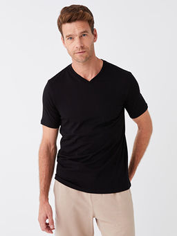 V Yaka K?sa Kollu Penye Erkek Ti??rt