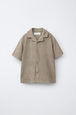 CONJUNTO CAMISA Y BERMUDA EFECTO TOALLA / Marr?n claro