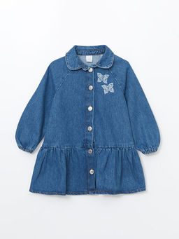 Uzun Kollu Nak??l? K?z Bebek Jean Elbise
