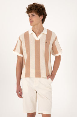 Erkek Comfort Fit Ka__k Yaka Camel _rg_l_ Ti__rt Sepette S_rpriz _ndirim - U.s. polo assn фото 3