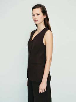 Приталенный жилет с вискозой в составе / Zarina