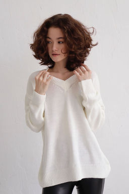 Базовый пуловер с V-образным вырезом - Martichelli фото 3