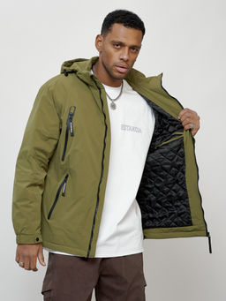 Куртка молодежная весенняя с капюшоном цвета хаки - Mtforce фото 9