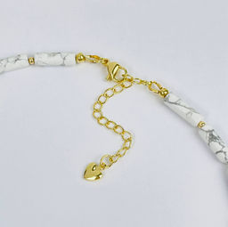 Колье из Говлита и Жемчуга 40 см +