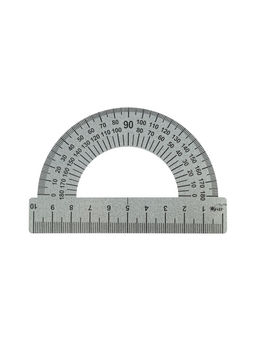 Цена за 10 шт. Транспортир металлический Calligrata, 10 см, 180°