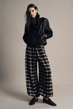 ZW COLLECTION CHECK BALLOON TROUSERS