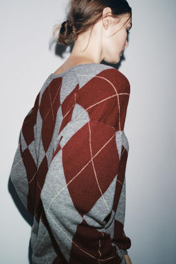 100% WOOL DIAMOND SWEATER - Zara фото 5